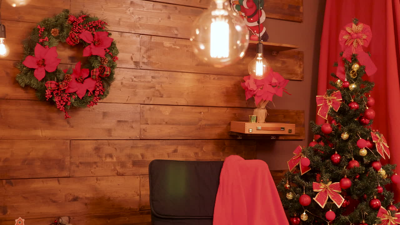 Festive Christmas Decorations in a Cozy Room
