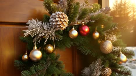 christmas wreath on a door