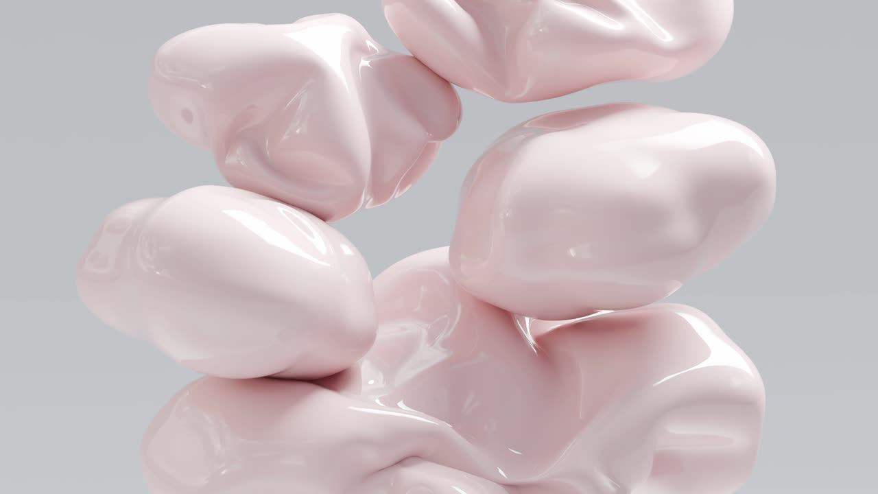 Abstract Pale Pink and Metallic Sculpture