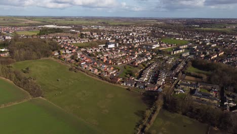 aerial view overlooking throckley and westerly developments of newcastle upon tyne - england