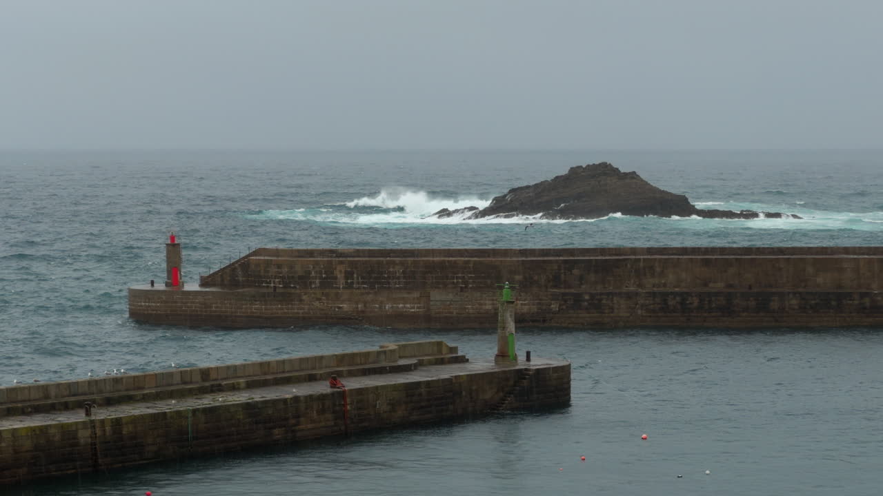 Coastal area on a rainy and stormy day, Asturias, Spain