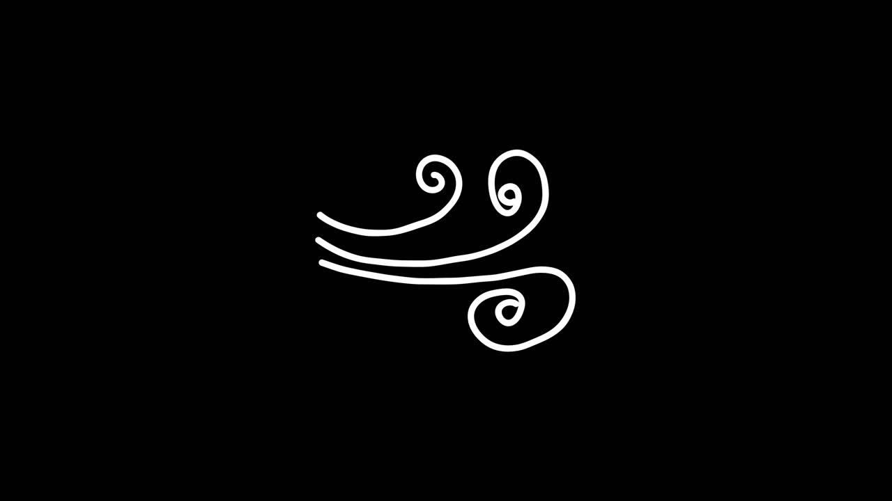 Set di icone del vento animate disegnate a mano