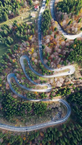 vertical aerial footage of transfagarasan highway