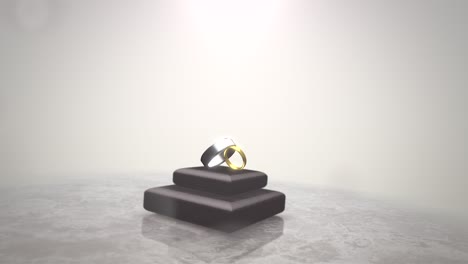 anillos de bodas en el escenario