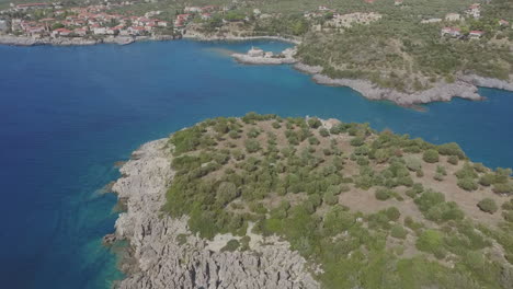 aerial view on kardamyli coastline, greece