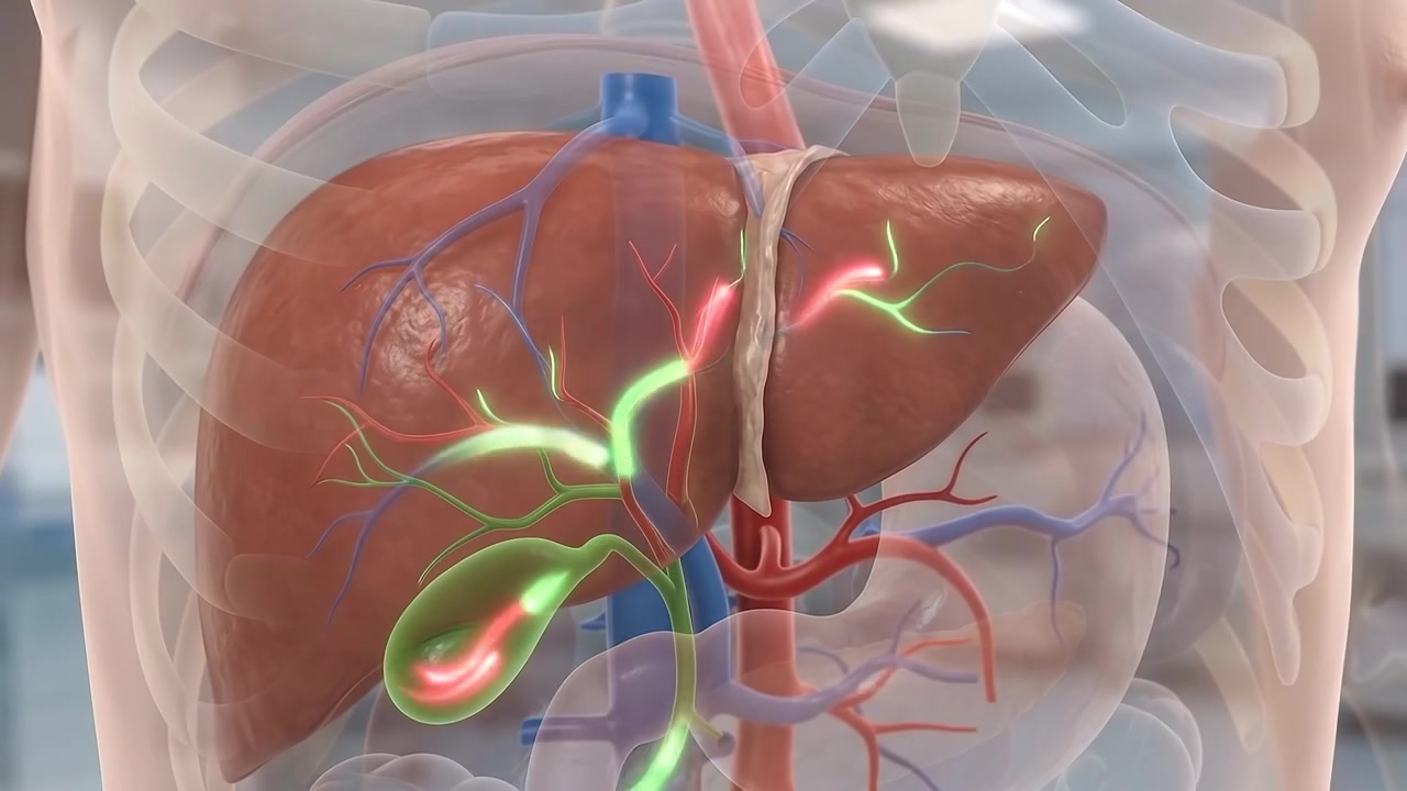 3D Medical Animation of Human Liver Anatomy and Biliary System