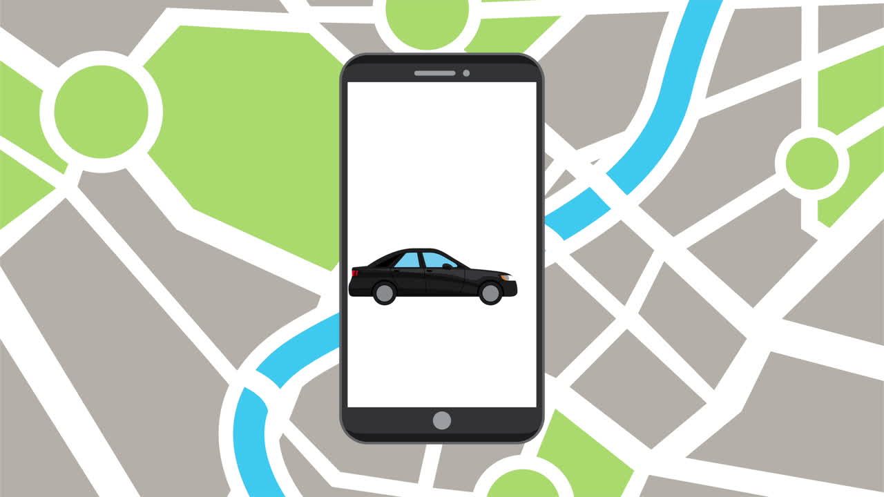 teléfono inteligente con aplicación de transporte de vídeo