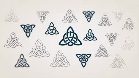 collection of celtic knot designs, including triquetras