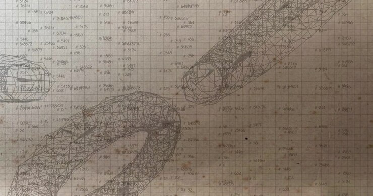 Vintage-Blaupausen-Ästhetik, vermischt mit digitalen Hash-Symbolen und Datenberechnungen. Perfekt zur Dokumentation der Entwicklung von KI, historischer Wissenschaft und technischer Durchbrüche.