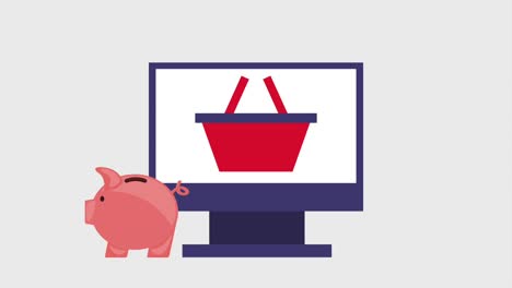 los íconos de las compras electrónicas