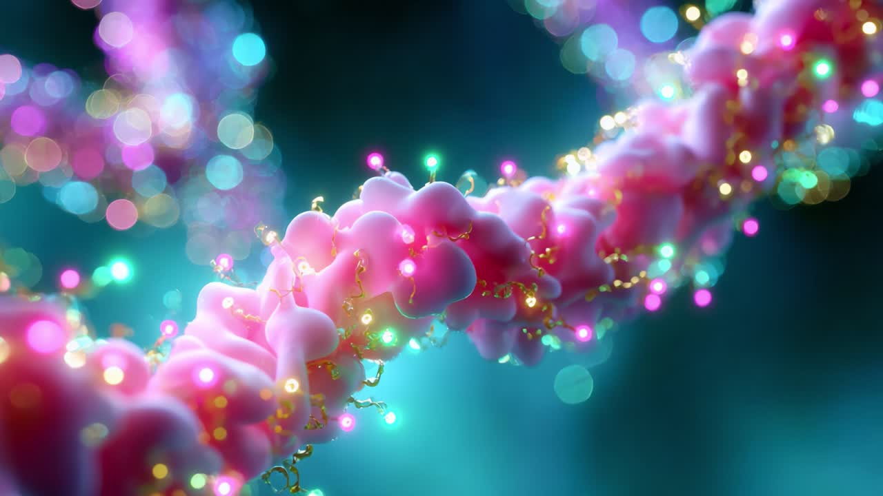 Captivating Visualization of a Colorful Molecular Structure with Intricate Patterns and Blurred Backgrounds, Enhancing the Aesthetic Appeal and Scientific Insight into Molecular Biology and Chemistry
