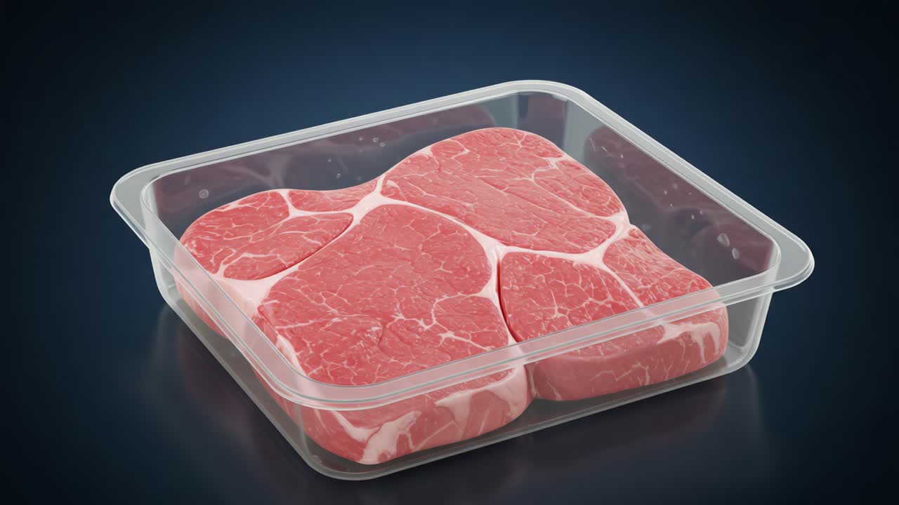 High-Quality Fresh Meat Displayed in a Transparent Tray, Showcasing Tender Cuts Ready for Cooking or Grilling, Perfect for Culinary Experiences and Meal Preparation.
