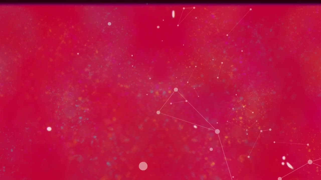 빨간색 배경에 있는 연결의 네트워크와 오류 라인과 함께 화면의 애니메이션