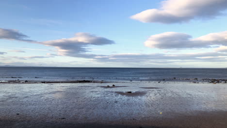 a peaceful and calming evening at the portobello beach in edinburgh, scotland