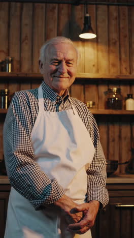 smiling senior chef in a kitchen