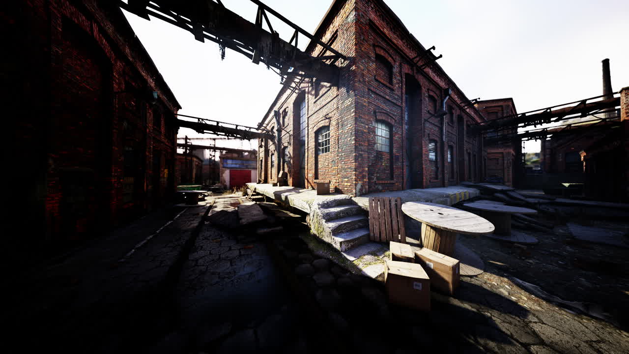 건물 과 굴 ⁇  과 함께 오래된 공장 외관