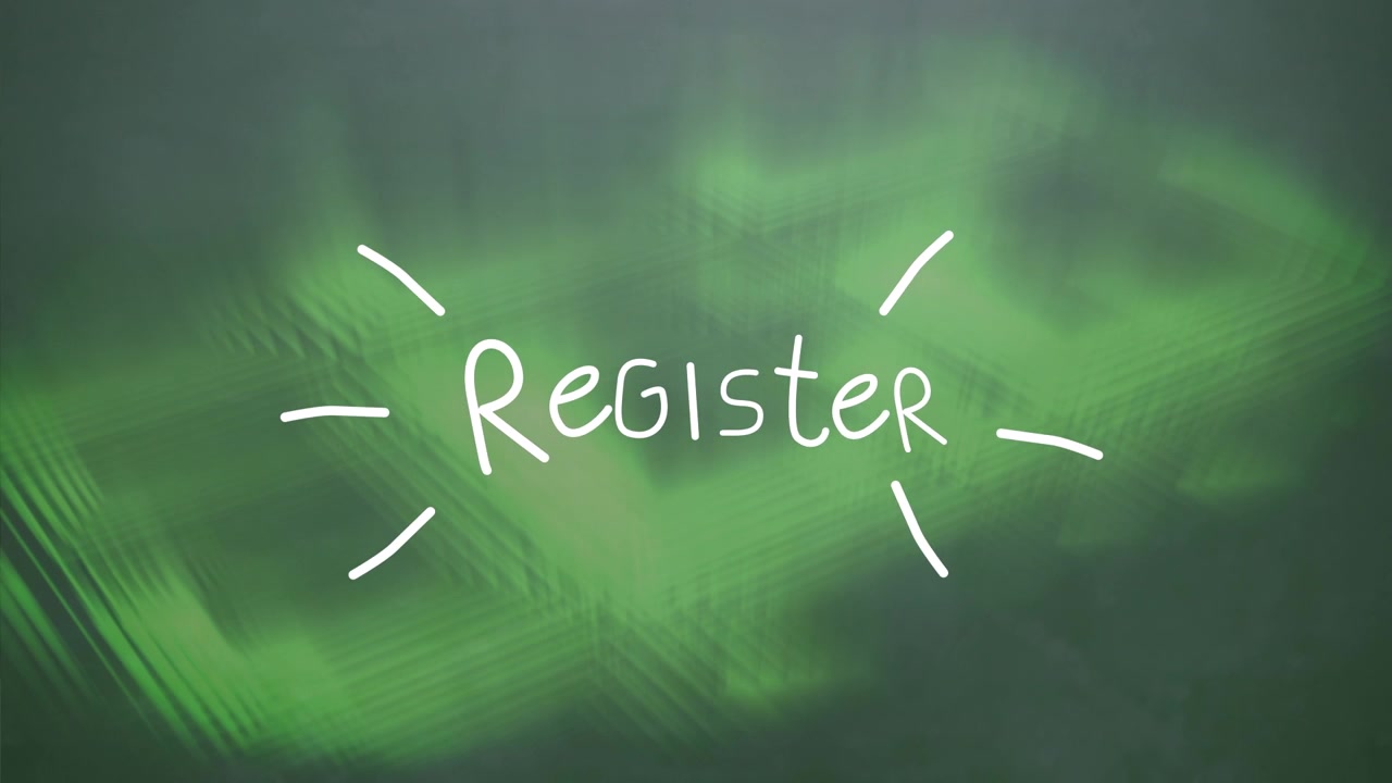 Register register text with register against register against red background
