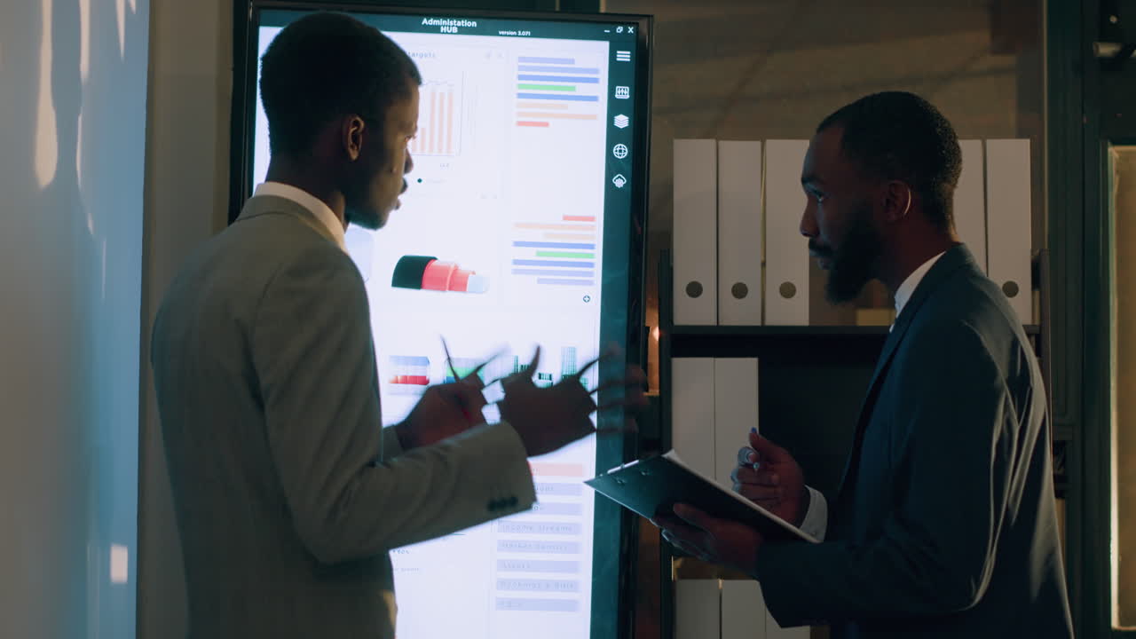 Business Meeting with Interactive Display