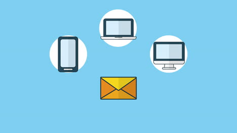 envelope email with set devices