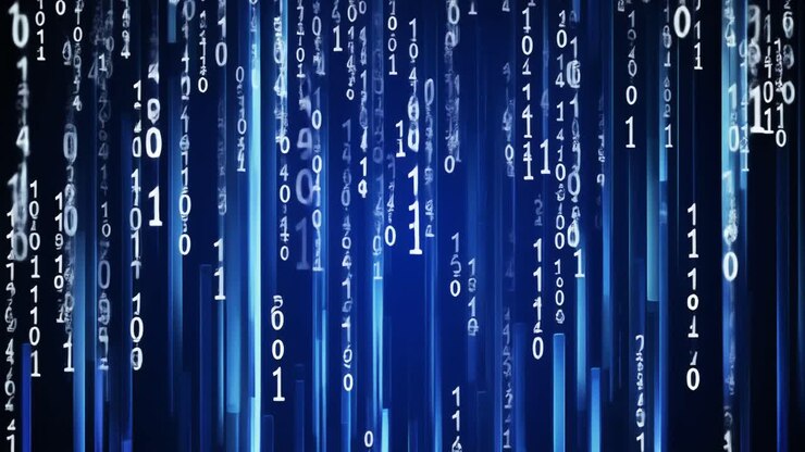 Abstract Digital Data Flow with Falling Binary Code