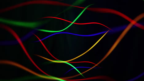 light trails made from fluorescent cables moving