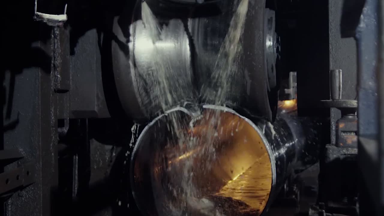 Pipe Rolling Process in a Factory