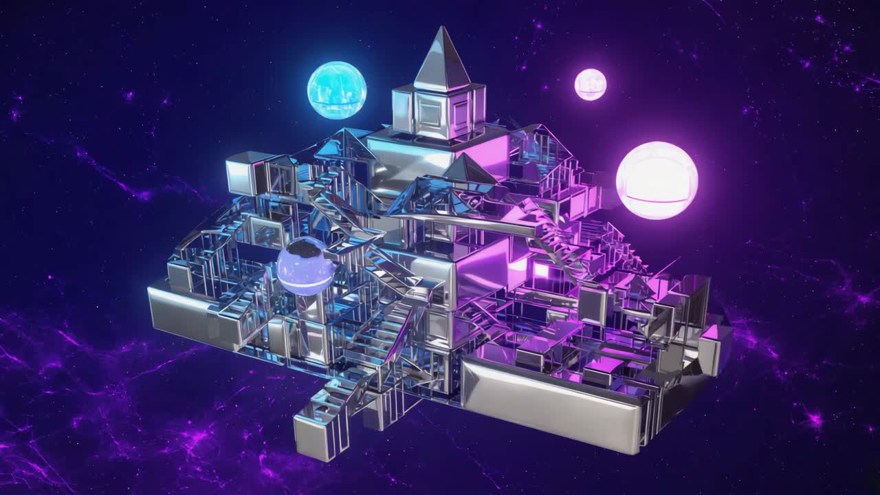 Futuristic Abstract Architecture in Space