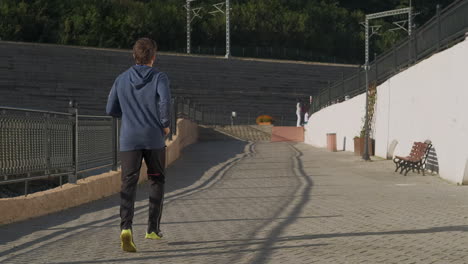 man running in park