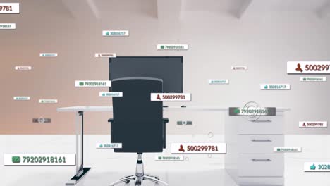 animación de los iconos de los medios en la oficina