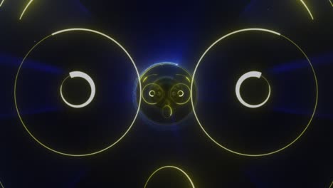 astonished emoji neon background, animation, loop