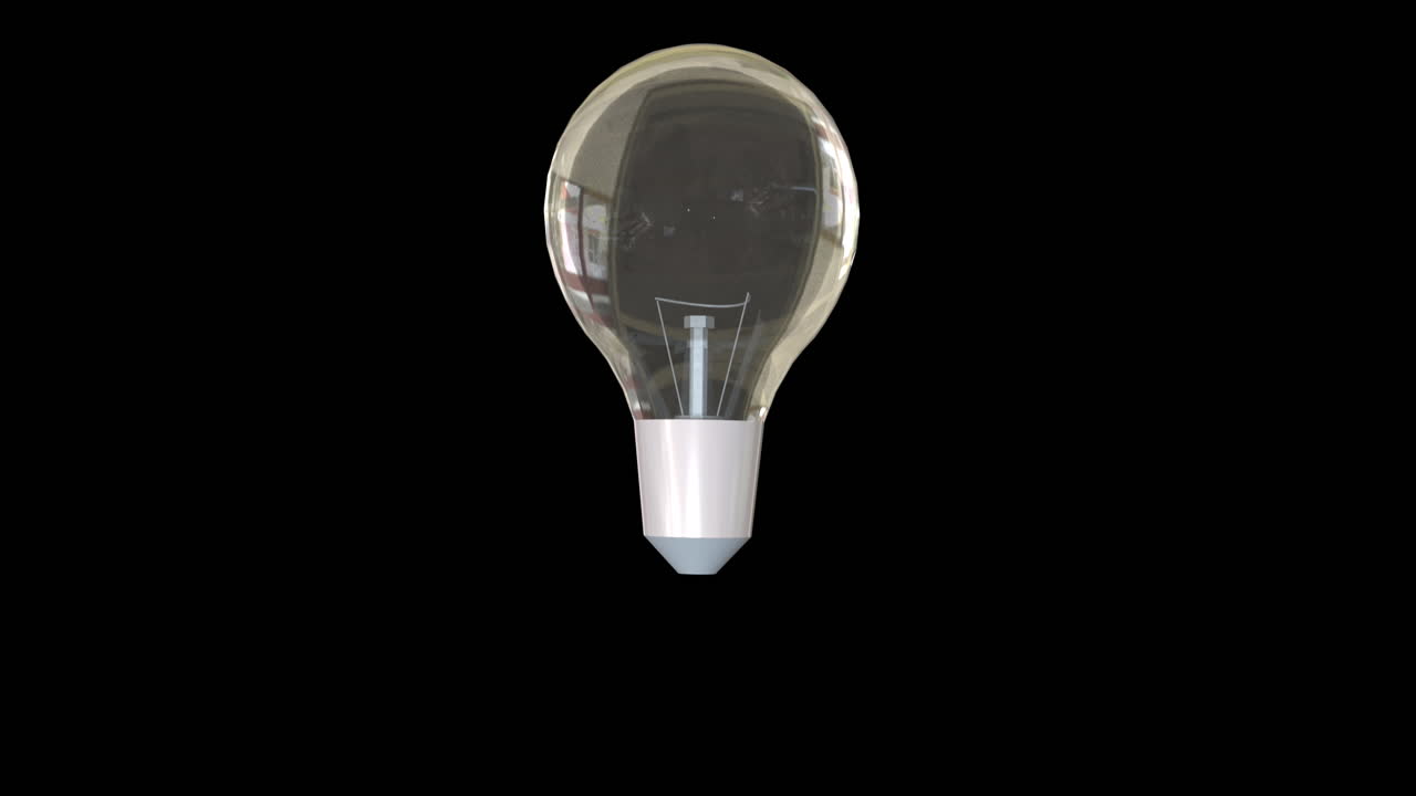 Animation of light bulb over black background