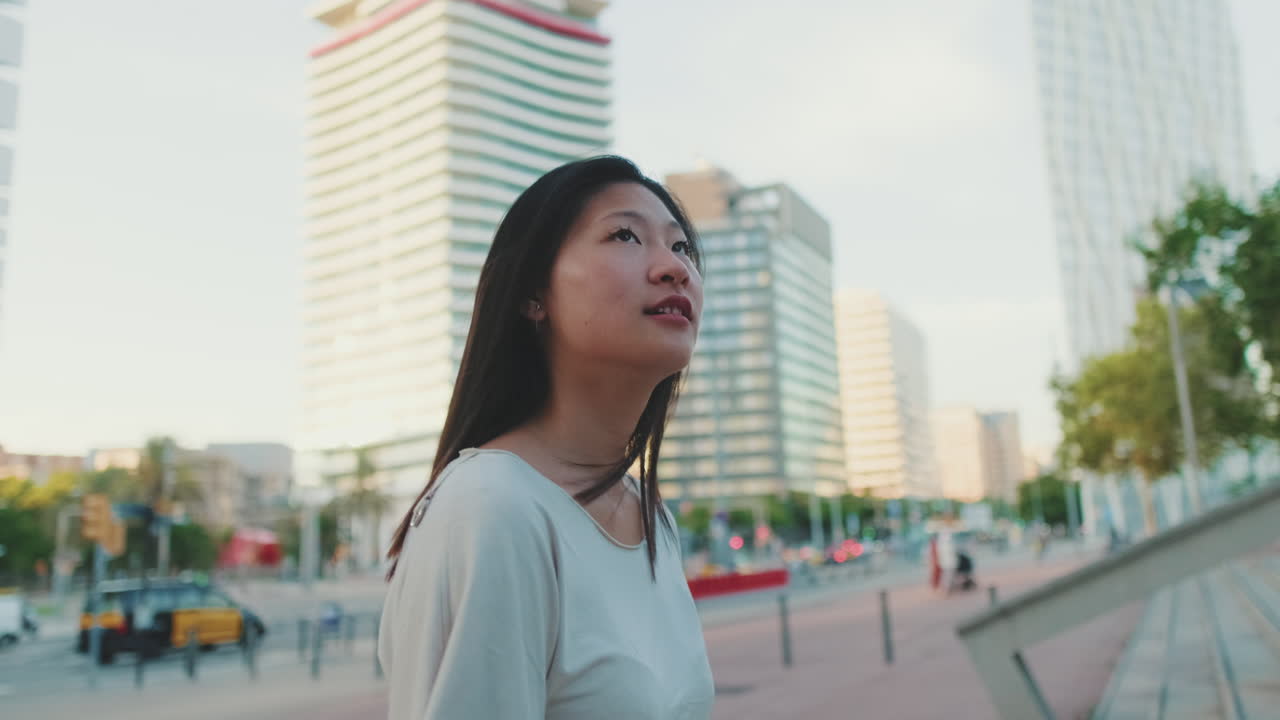 Woman walking in an urban city