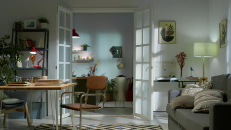 interior of cozy living room