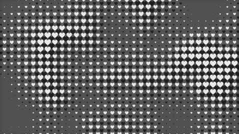 los corazones de tono gris abstractos como un bucle de fondo de movimiento de vacaciones del día de san valentín.