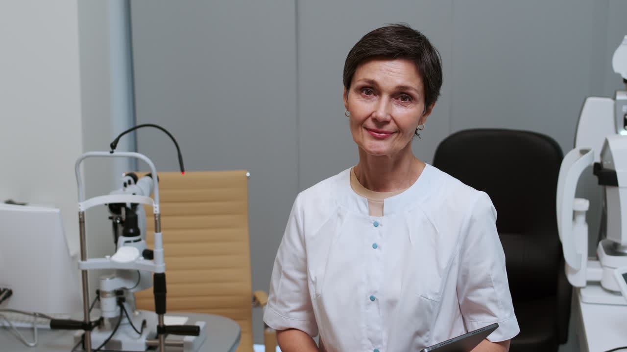 Ophthalmologist in the clinic