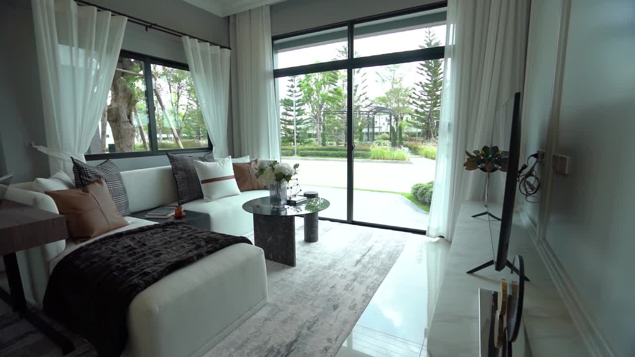 diseño de interiores de sala de estar con estilo y elegante