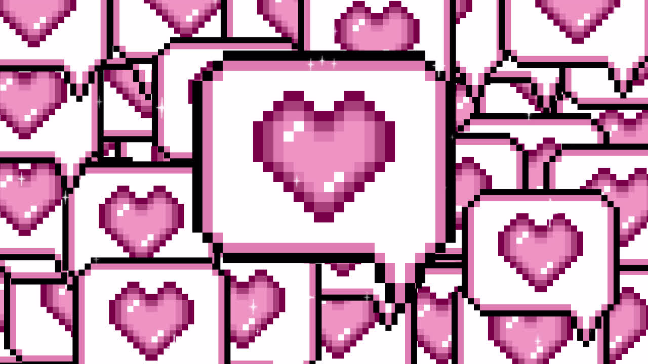 Pixel art pop up speech bubble icon heart Transitions. 1080p - 30 fps - Alpha Channel (1).mov