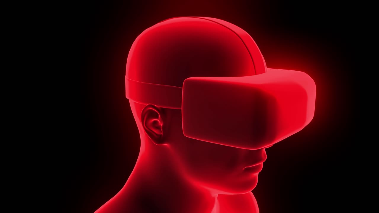 VR virtual reality headset hologram futuristic animation hmd game tech loop 4k