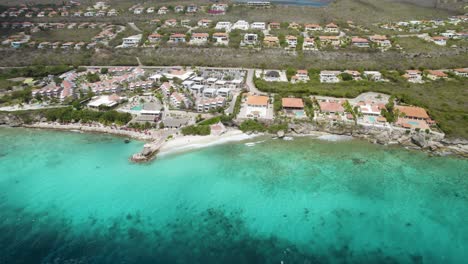 aerial establishing shot of the vacation houses area on curacao