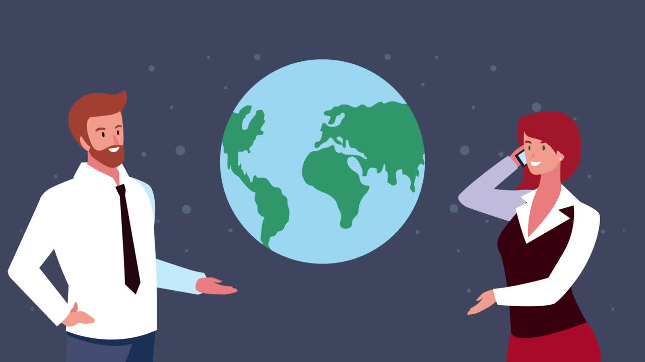 비즈니스 사람들이 글로벌 문제를 논의합니다.