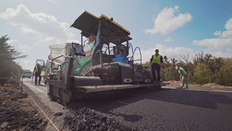 road construction equipment. construction of a new motorway