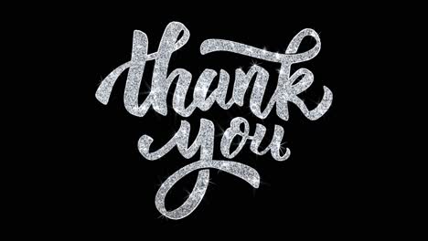 thank you message with silver glitter