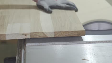 Table-Saw-is-Turned-on-to-Cut-Wood-Panel