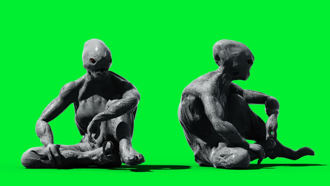 무서운 괴물 애니메이션, 물리적, 모션, 흐릿한, 현실적인 4k 애니메이션, 그린 스크린