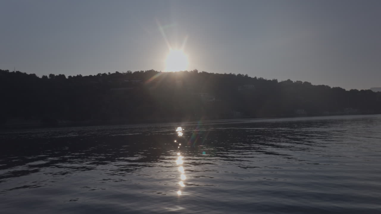 view from a yacht at sea in lefkada, greece