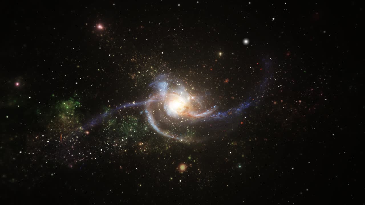 은하계의 전망은 거대한 별들의 집합입니다.