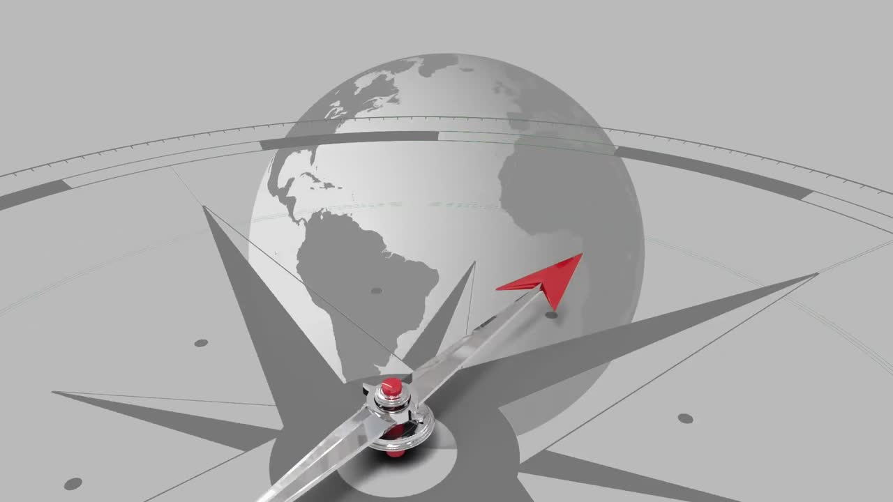 회전 하는 지구 에 대한 나침반