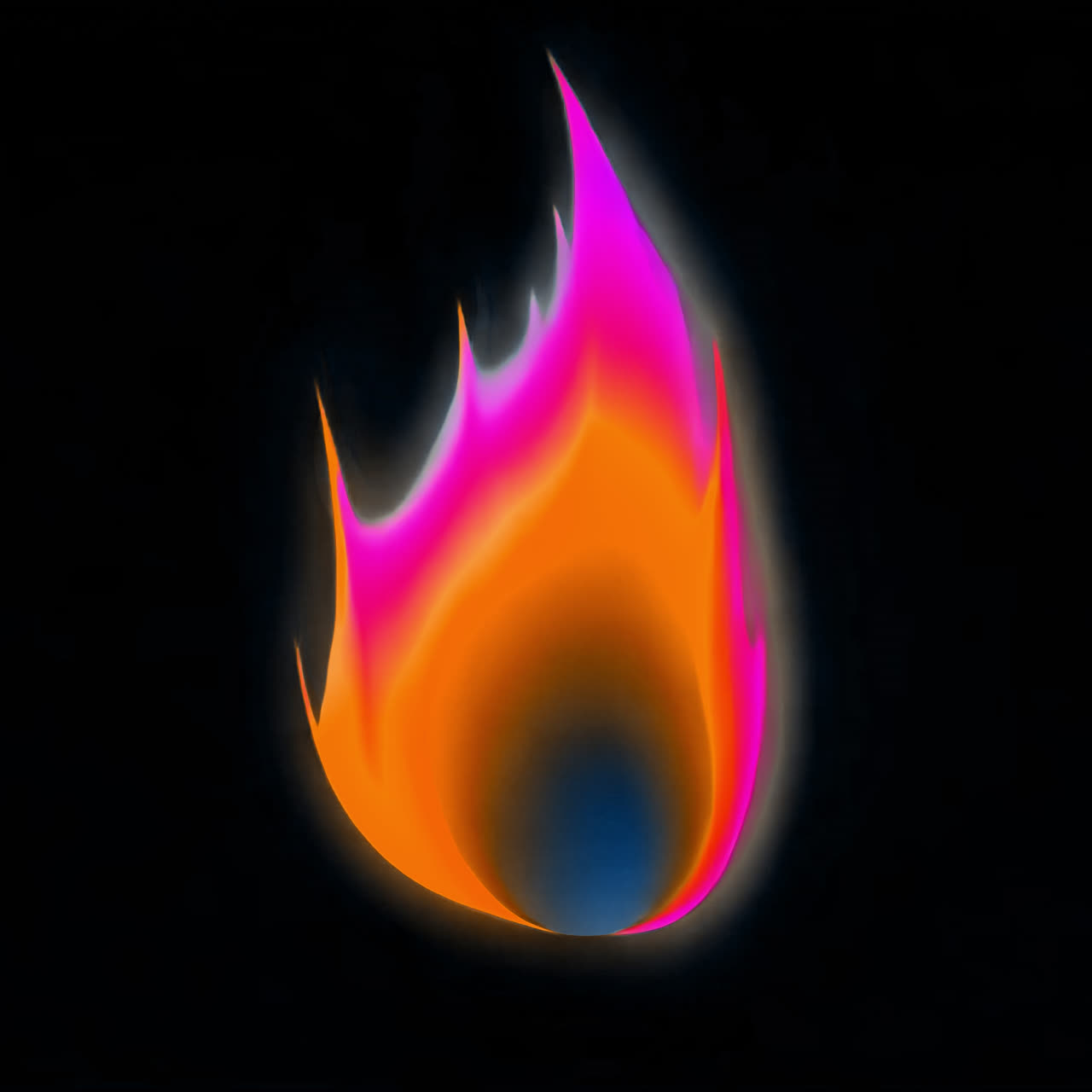 Neonflamme-animation, isoleret aktiv, transparent 4K-video, alfakanal, ProRes 4444