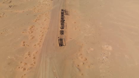 old abandoned hejaz train wrecks from the ottoman era in the saudi arabian desert near medina