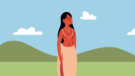 female indigenous ethnicity character animation